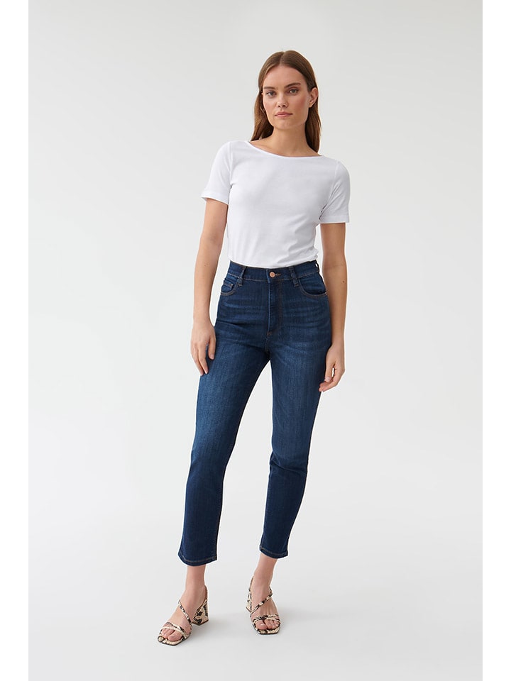 Dżinsy "Printo" - Slim fit - w kolorze granatowym