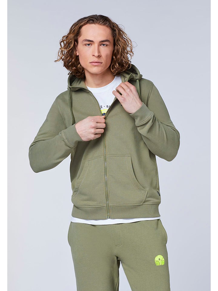 Sweatjacke "Zwiko" in Khaki