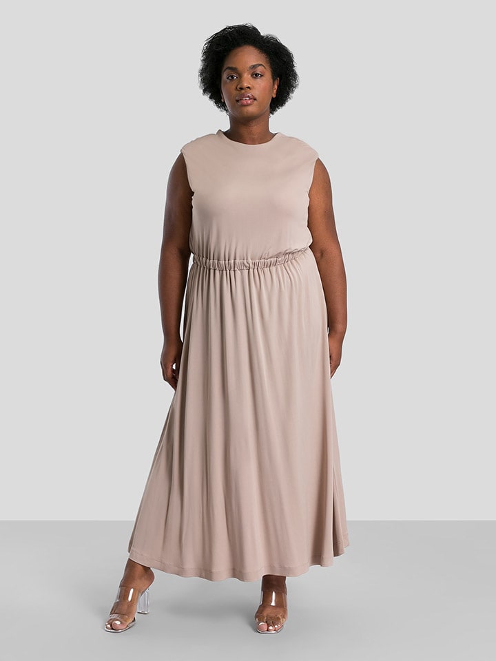 Kleid beige maxi