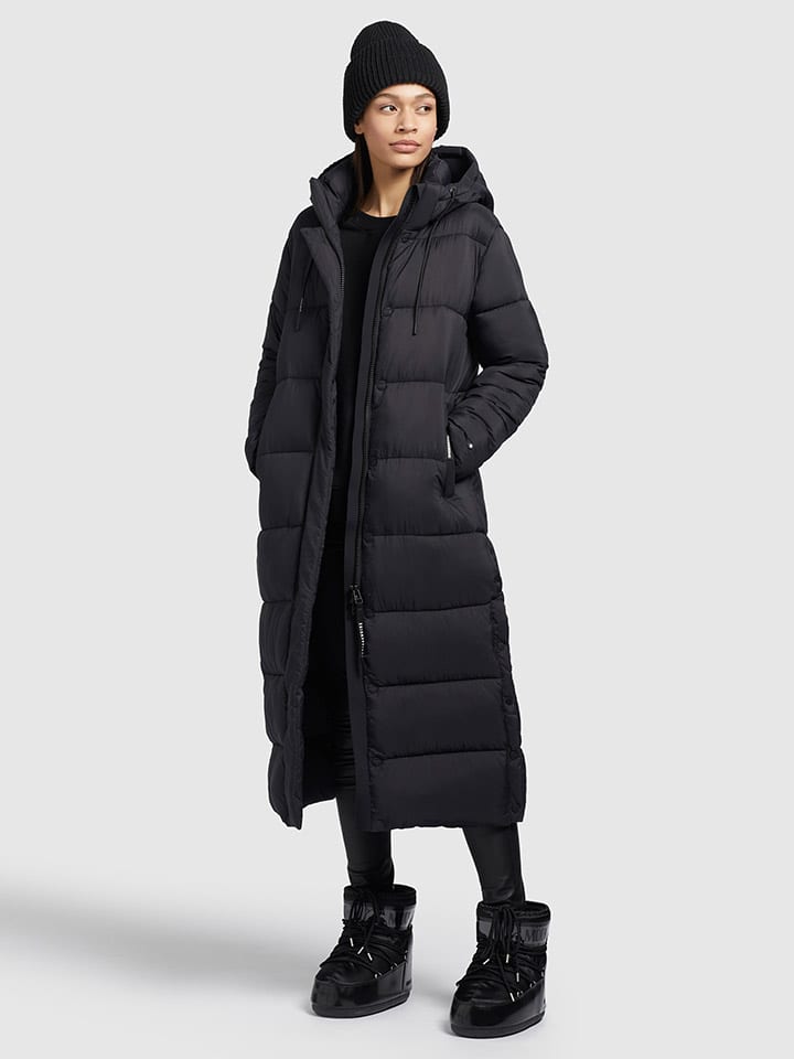 Khujo Doorgestikte mantel | zwart kopen \