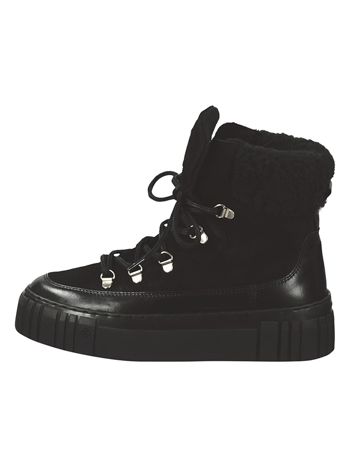 Leder-Winterboots "Snowmont" in Schwarz