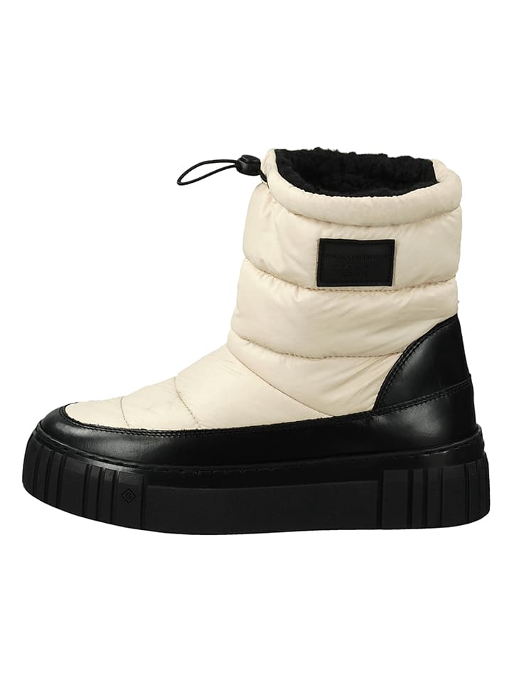 Leren winterlaarzen "Snowmont" wit/zwart