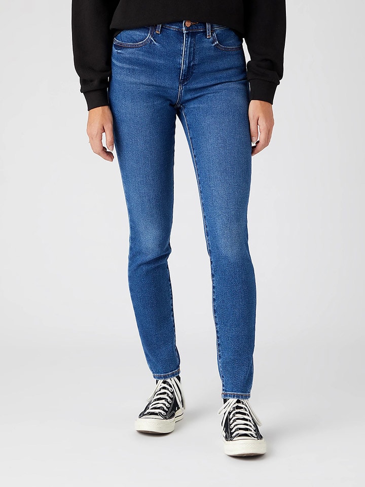 Dżinsy - Skinny fit - w kolorze niebieskim
