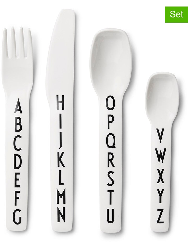 4tlg. Besteck-Set in Weiß