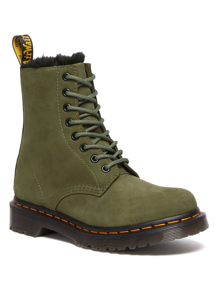 Dr. Martens Leren boots kaki goedkoop kopen limango