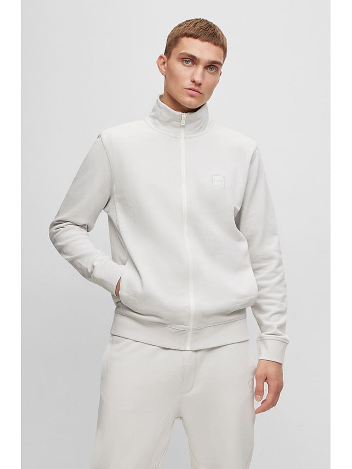 Sweatjacke in Hellgrau