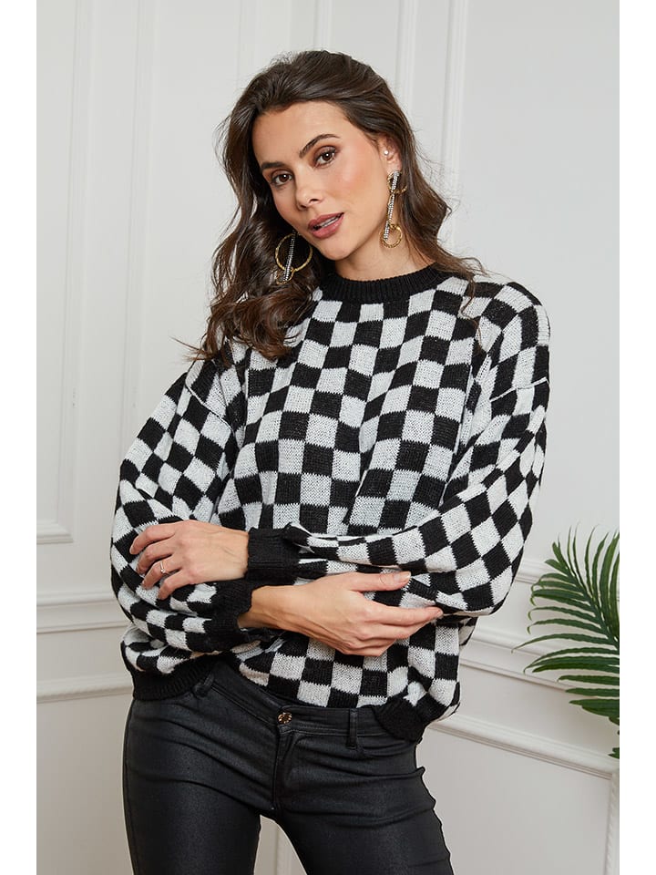 Sweter "Ilma" w kolorze czarno-białym