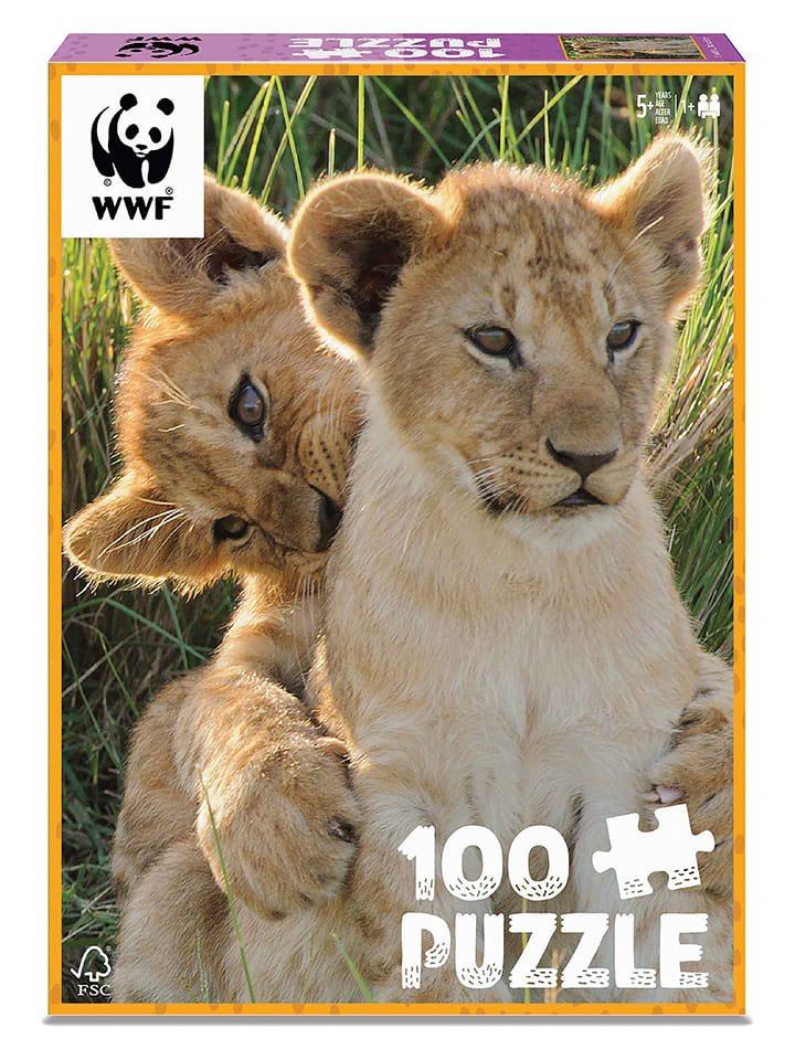 100-częściowe puzzle "Lion cubs" - 5+
