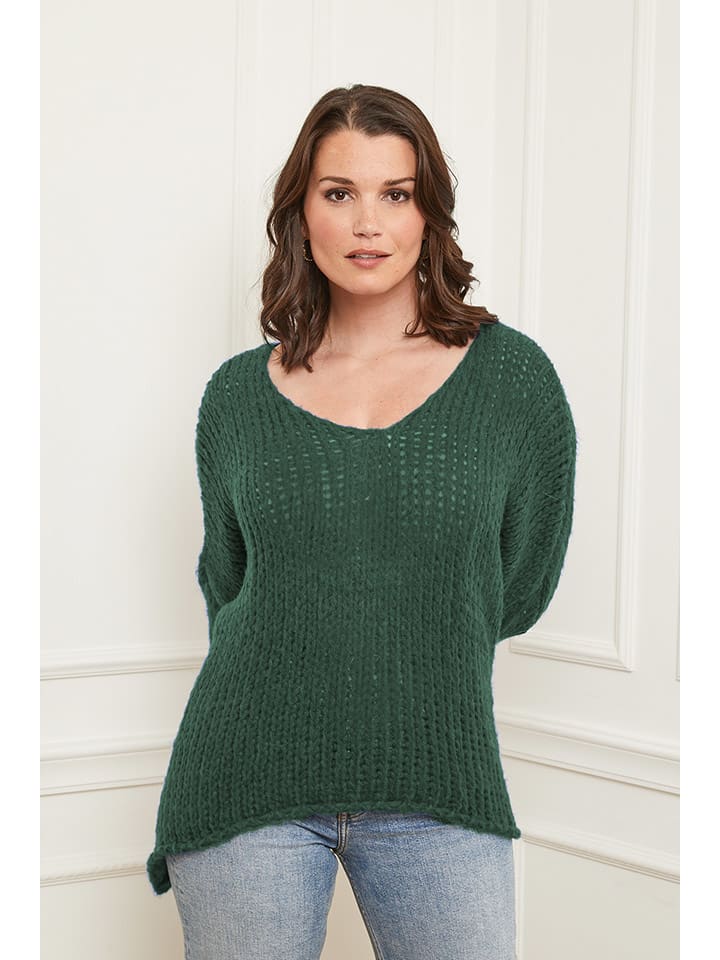 Sweter w kolorze ciemnozielonym