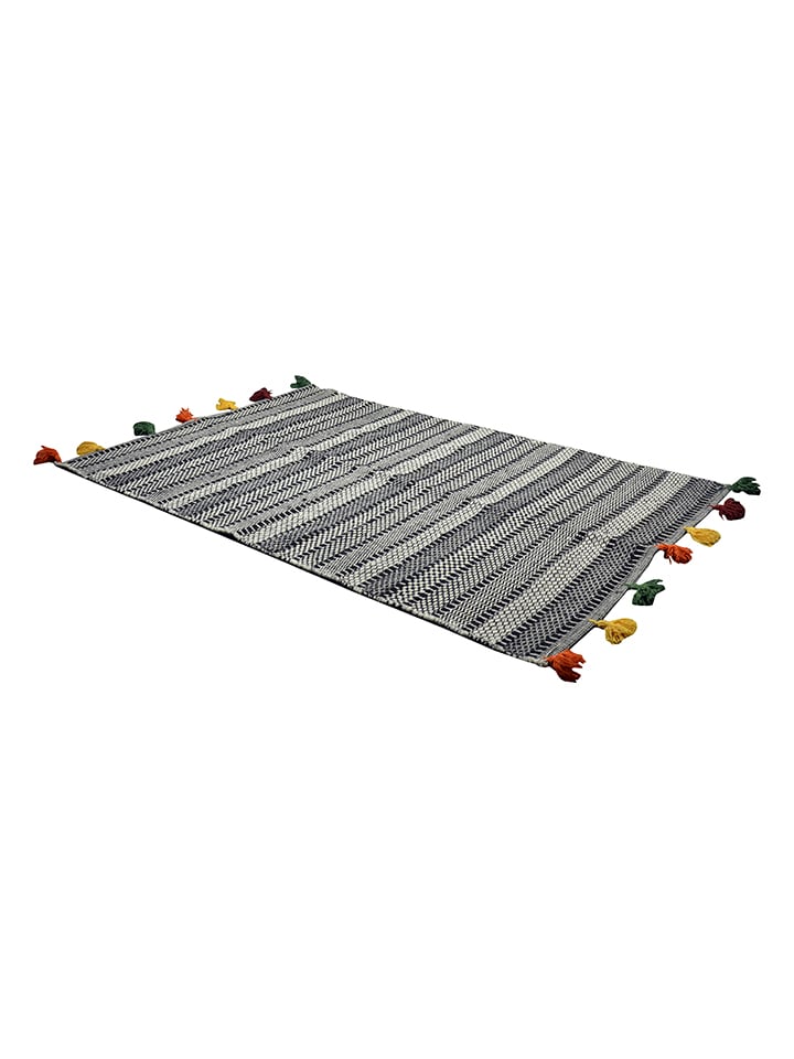 Katoenen tapijt "Corso" grijs - (L)180 x (B)120 cm