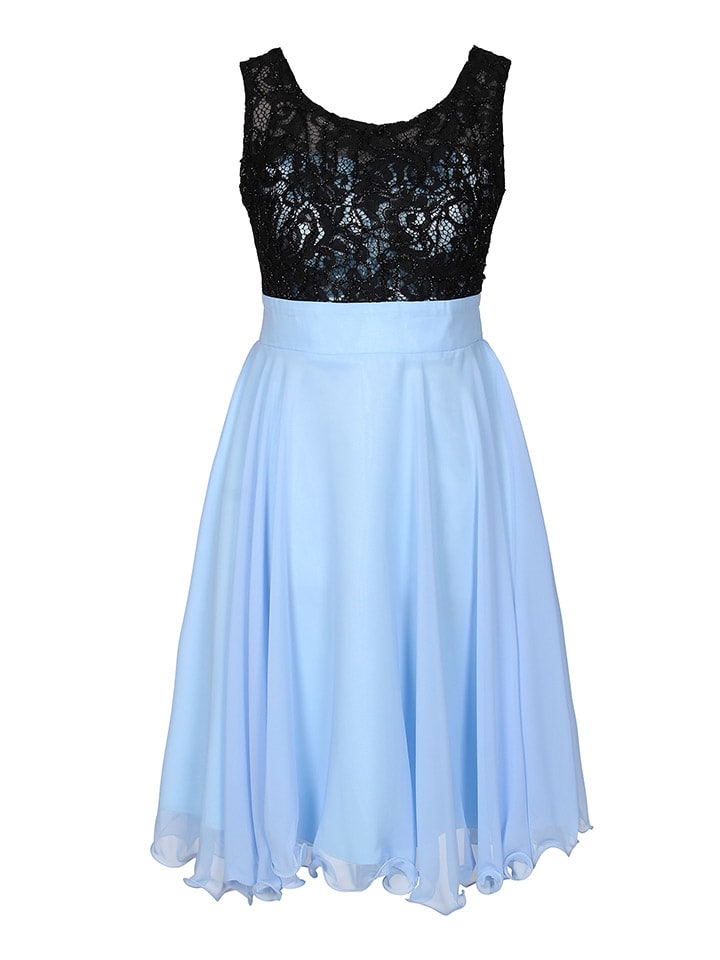 Kleid in Hellblau/ Schwarz