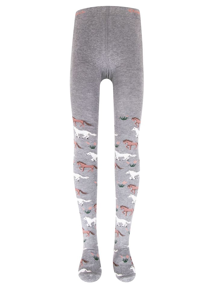 Strumpfhose "Pferde" in Grau