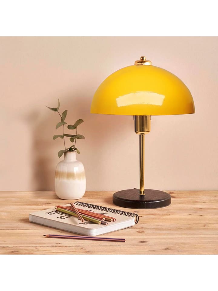 Tafellamp geel/zwart - (H)38 x Ø 23 cm