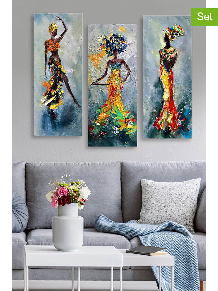Druki (3 szt.) "CU01" na płótnie - 50 x 70 cm