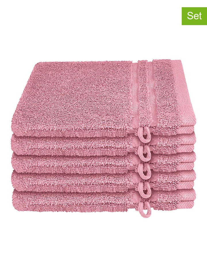 5er-Set: Waschhandschuhe "Milano" in Rosa