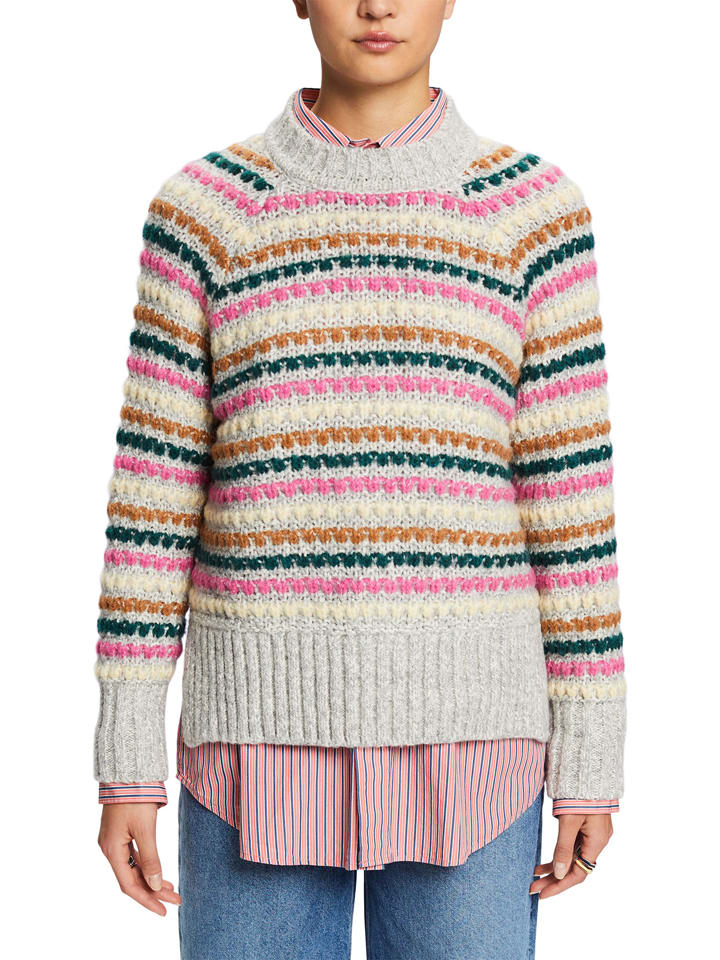 ESPRIT Trui grijs meerkleurig goedkoop kopen limango