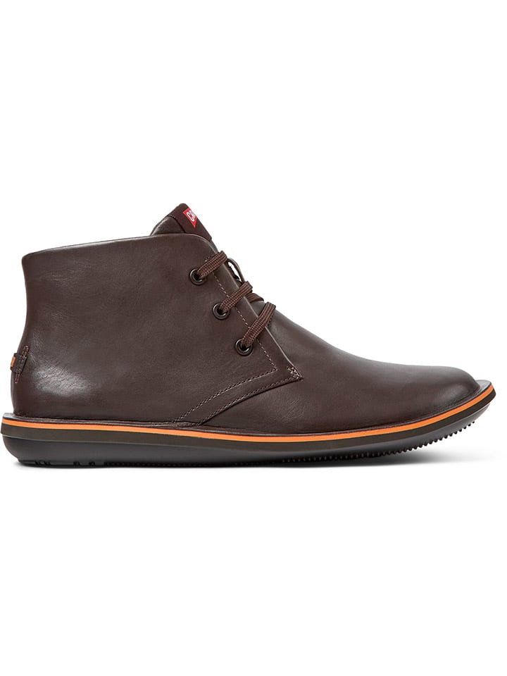 Leder-Schnürschuhe in Braun