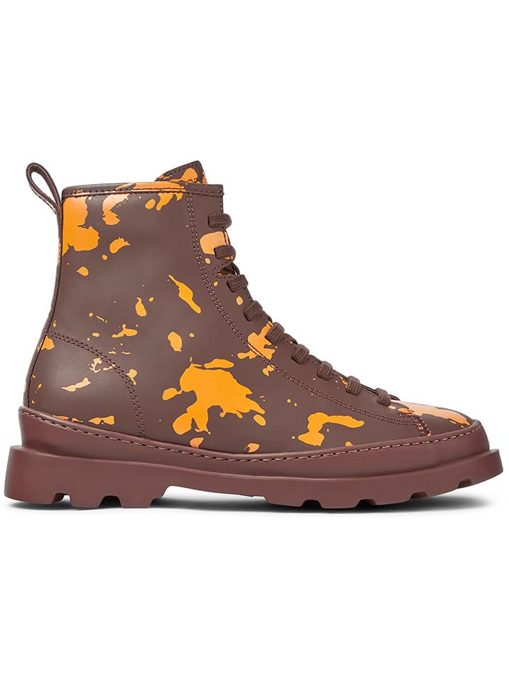 Leren boots bruin/oranje