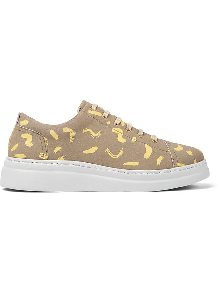 Skórzane sneakersy w kolorze beżowym