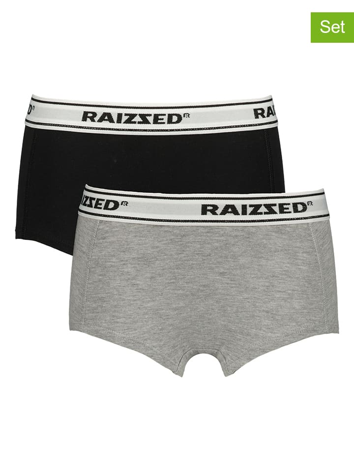 2er-Set: Pantys "Nora" in Grau/ Schwarz