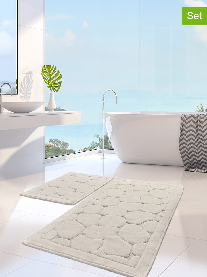 2er-Set: Badvorleger in Beige