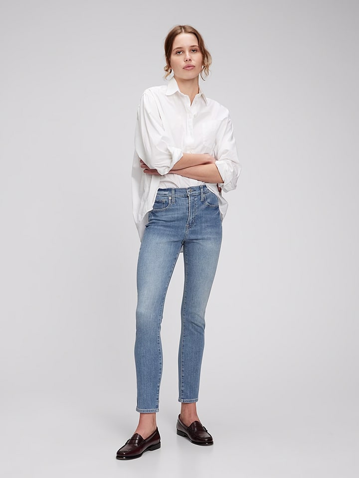 Dżinsy - Skinny fit - w kolorze błękitnym
