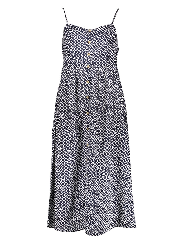 Kleid in Dunkelblau/ Weiß