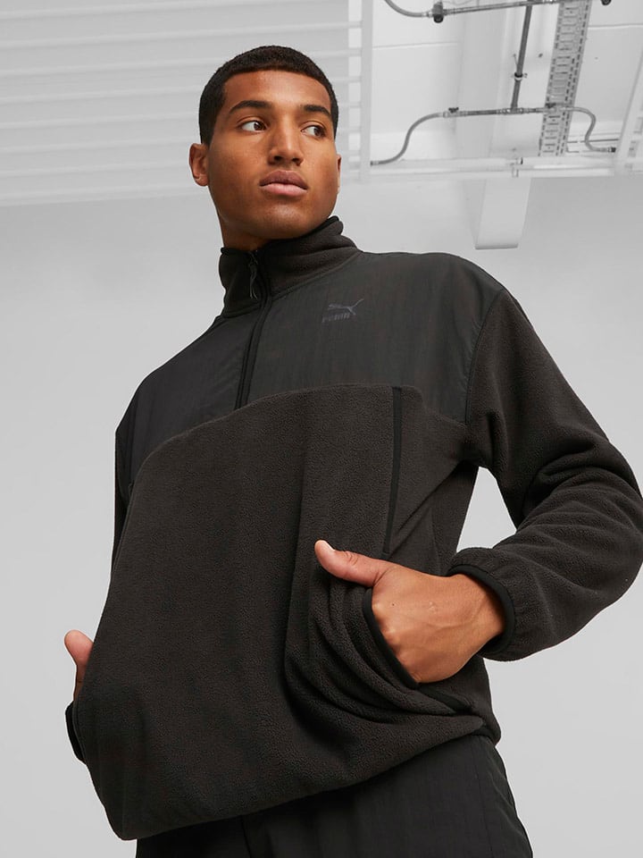 Fleece trui zwart online