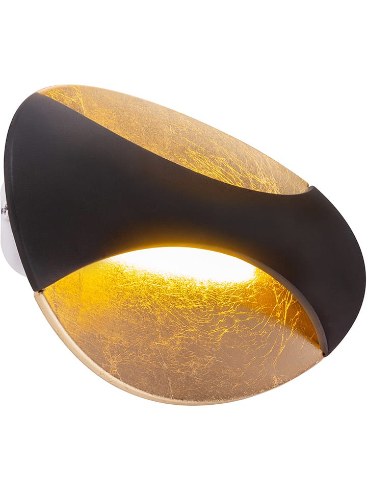 LED-Wandleuchte "Alexandra" in Schwarz/ Gold - (B)21 x (H)15 cm
