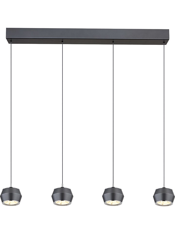LED-Hängeleuchte "Marthy" in Schwarz - (L)80,5 x (B)10 x (H)200 cm