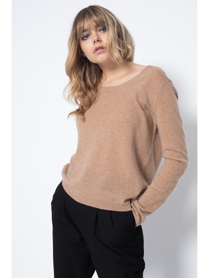 Kaszmirowy sweter "Lindsay" w kolorze beżowym