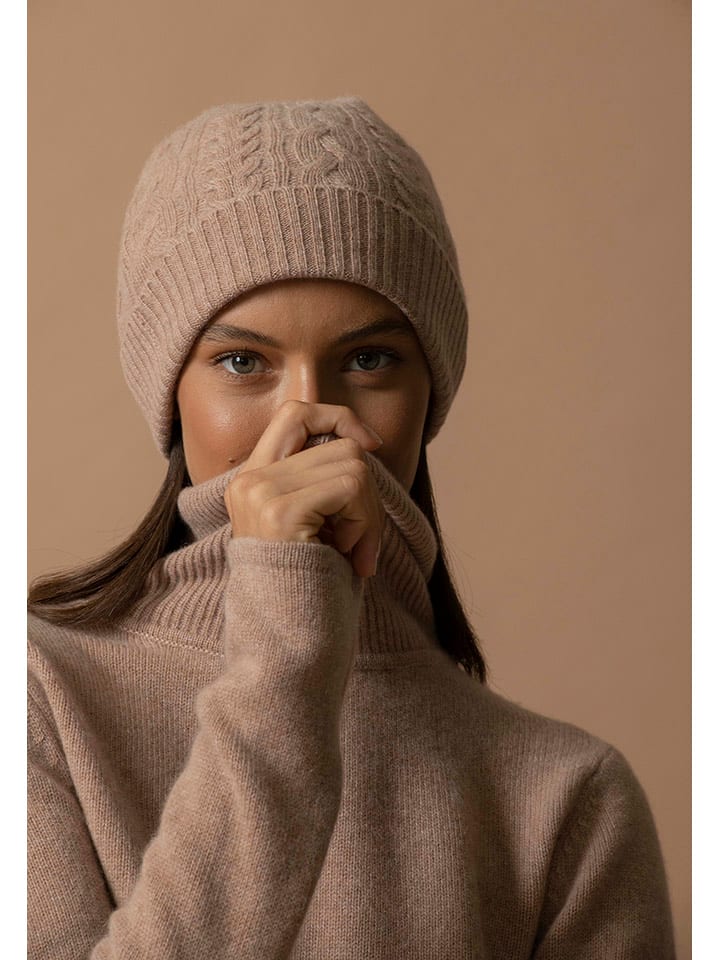 Kaschmir-Mütze "Popi" in Beige
