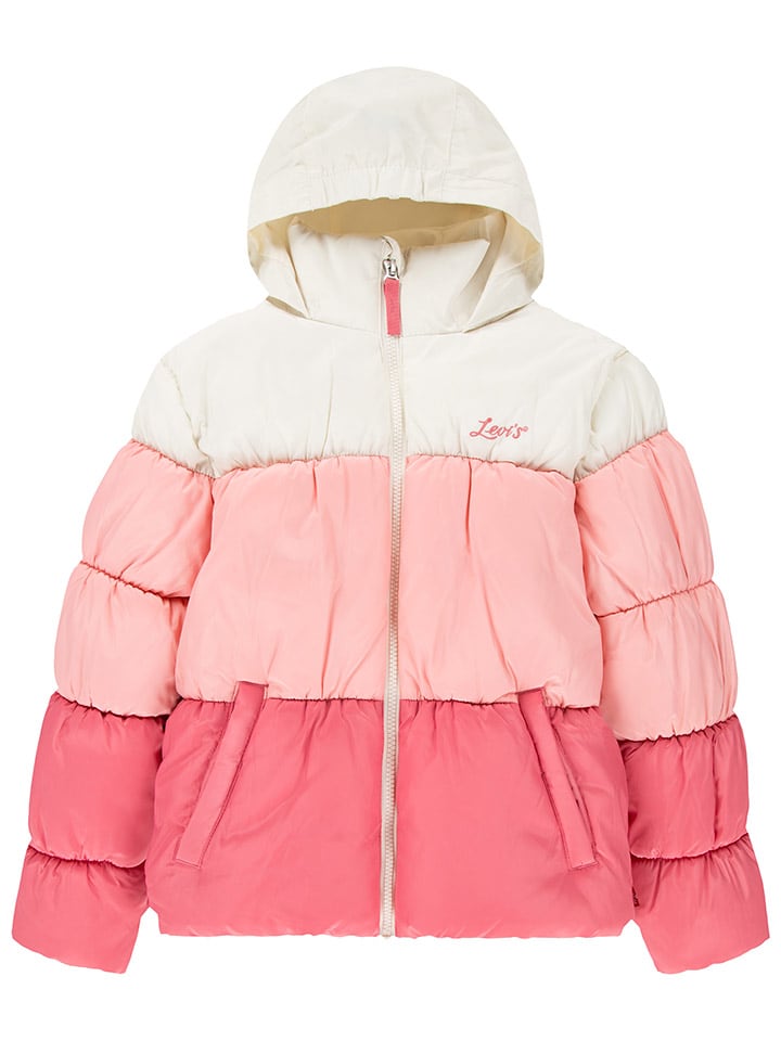 Steppjacke in Rosa/Weiß