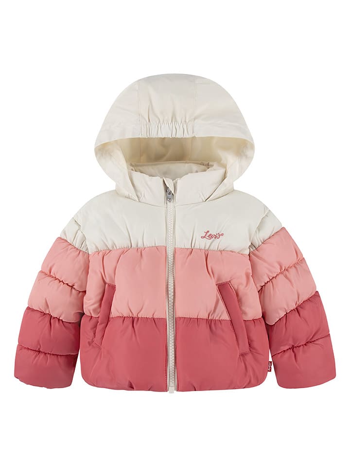 Winterjacke in Rosa/Weiß