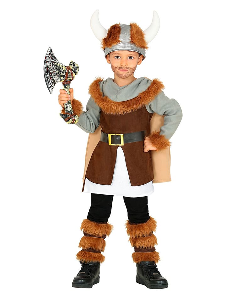 6-częściowy kostium "Viking" w kolorze brązowym