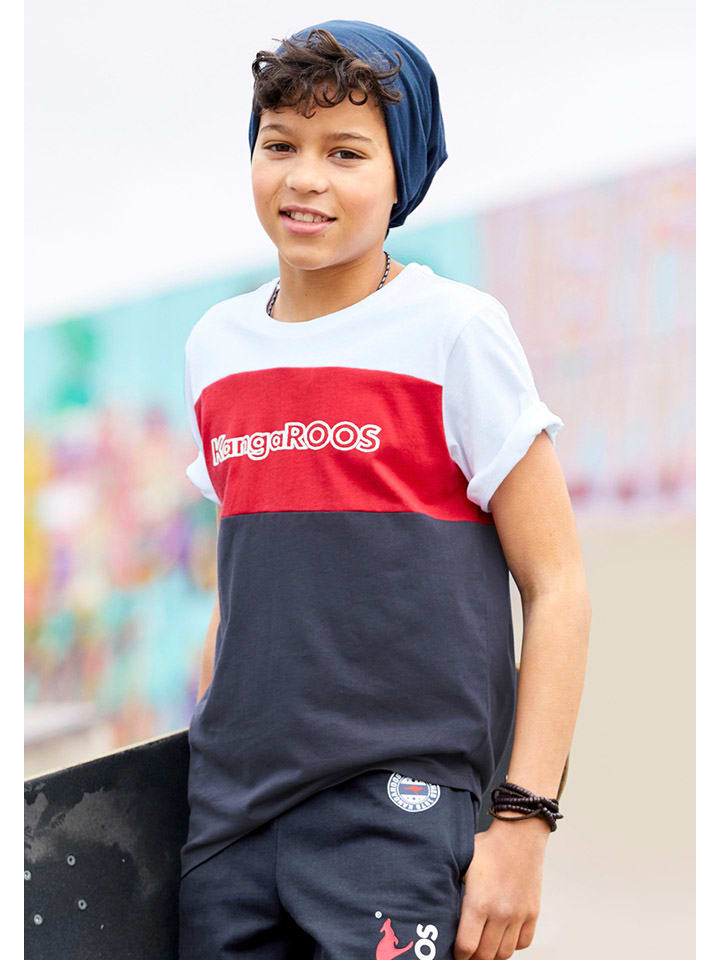 Shirt in Dunkelblau/ Rot/ Weiß