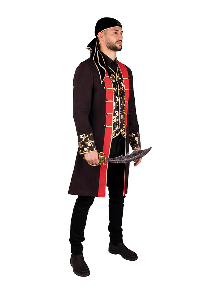 3tlg. Kostüm "Pirat William" in Schwarz