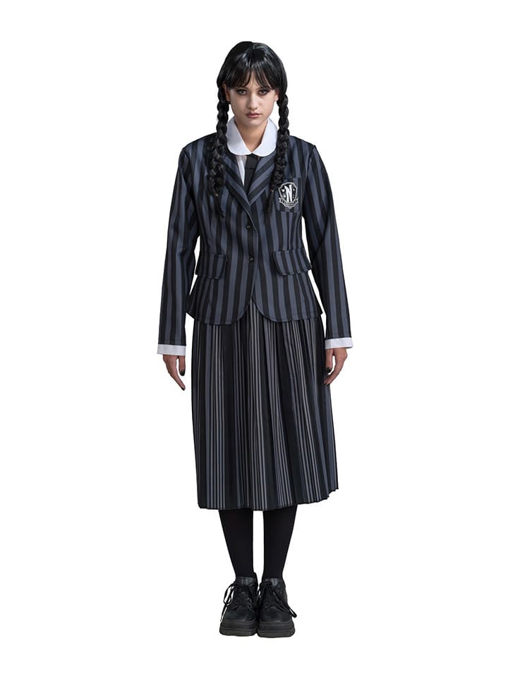 3-częściowy kostium "Wednesday© School Uniform" w kolorze czarnym