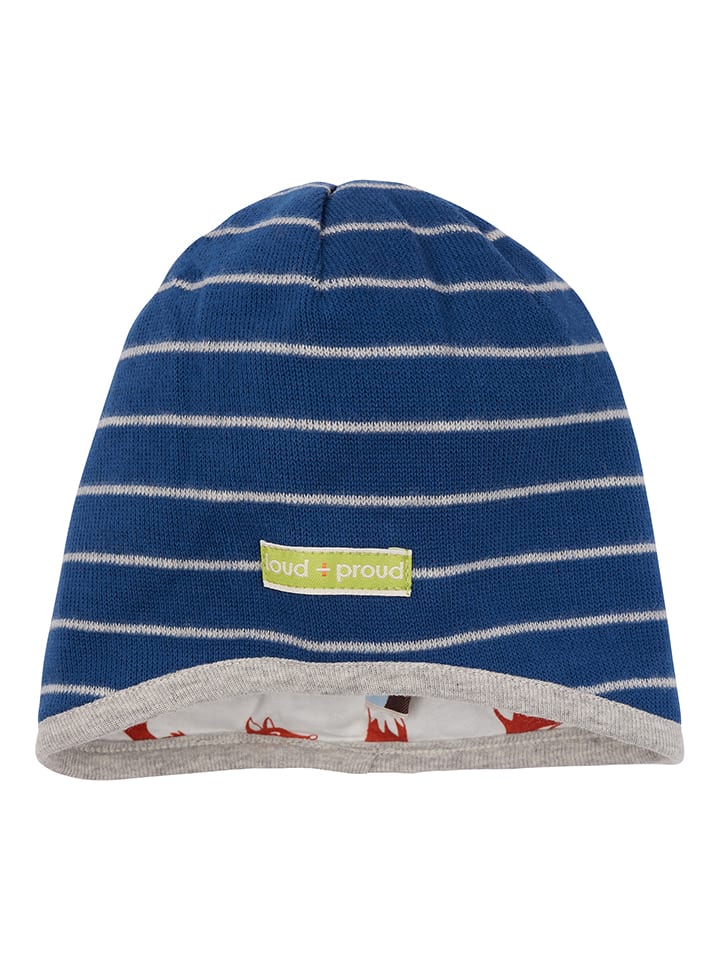 Omkeerbare muts wit/donkerblauw