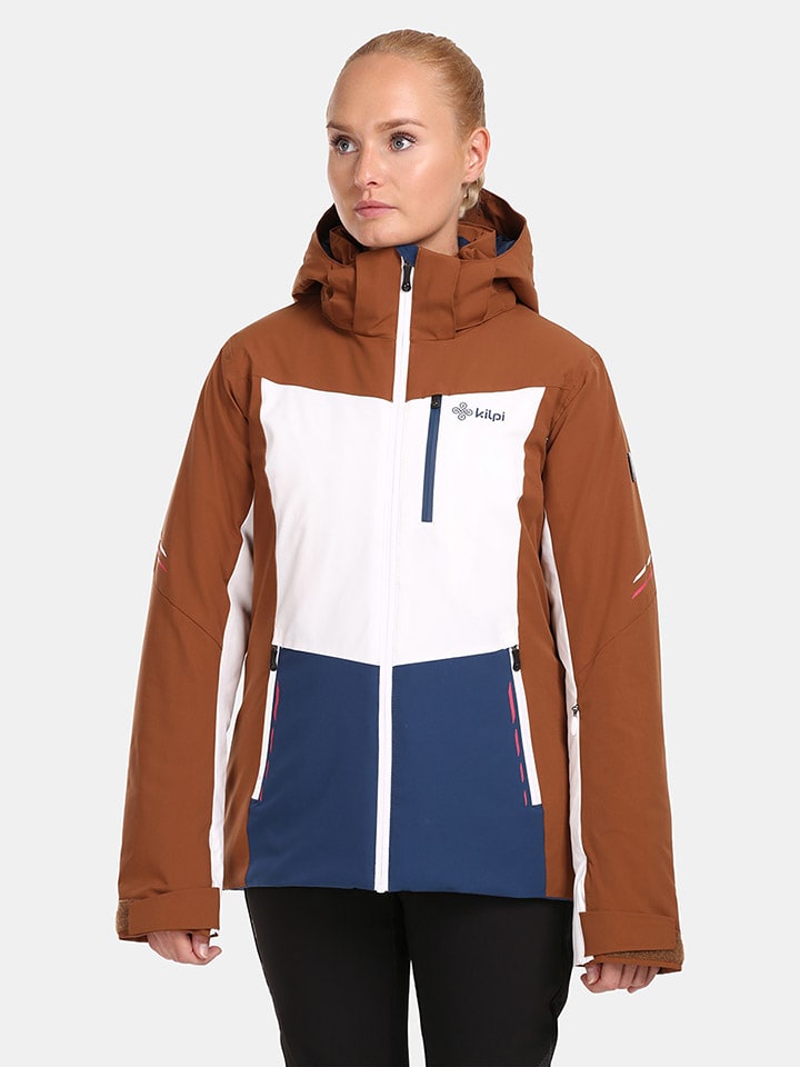 Ski-/snowboardjas "Valera" lichtbruin/wit/donkerblauw