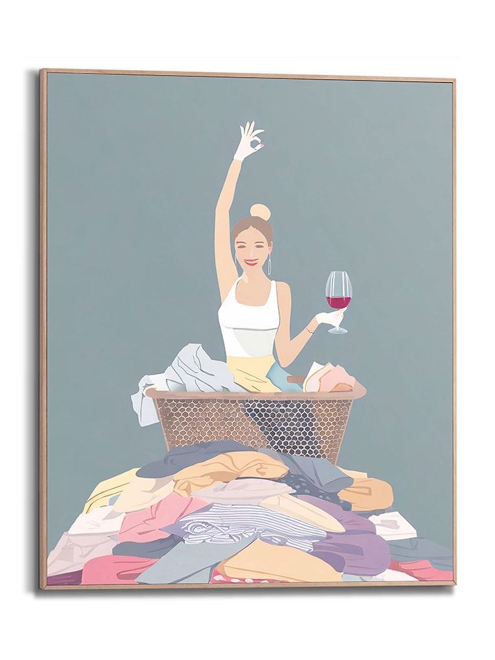 Druk artystyczny "Laundry Wine" w ramce