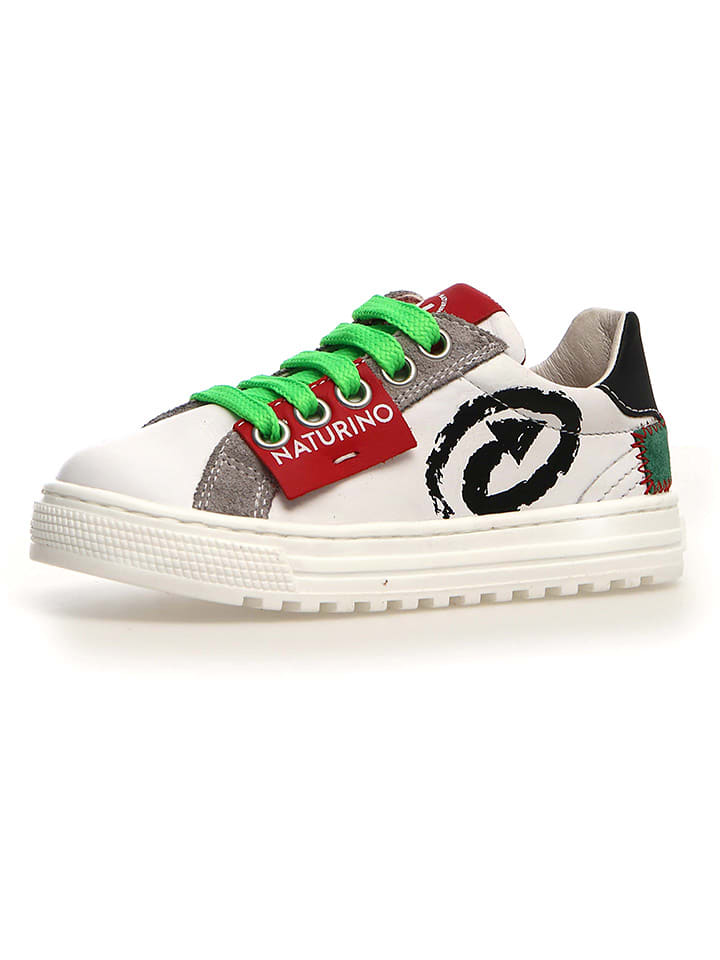 Leder-Sneakers "Hess" in Weiß/ Bunt