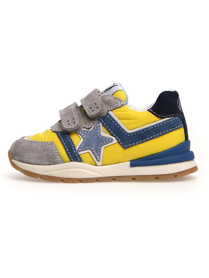 Sneakersy "Evon" w kolorze żółto-szaro-granatowym