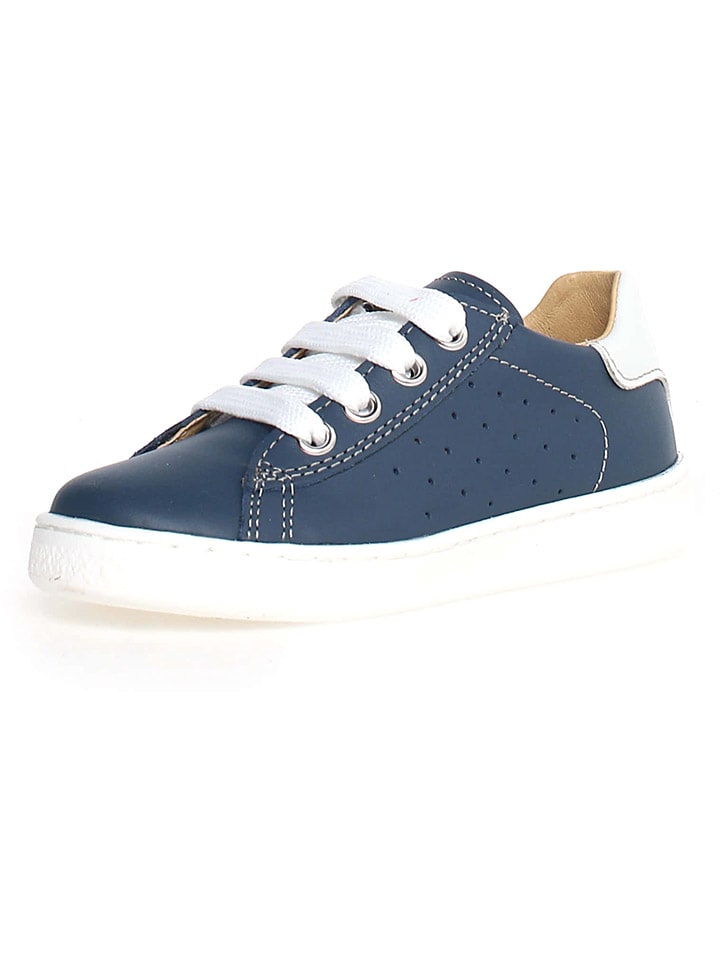 Leren sneakers "Hasselt" donkerblauw
