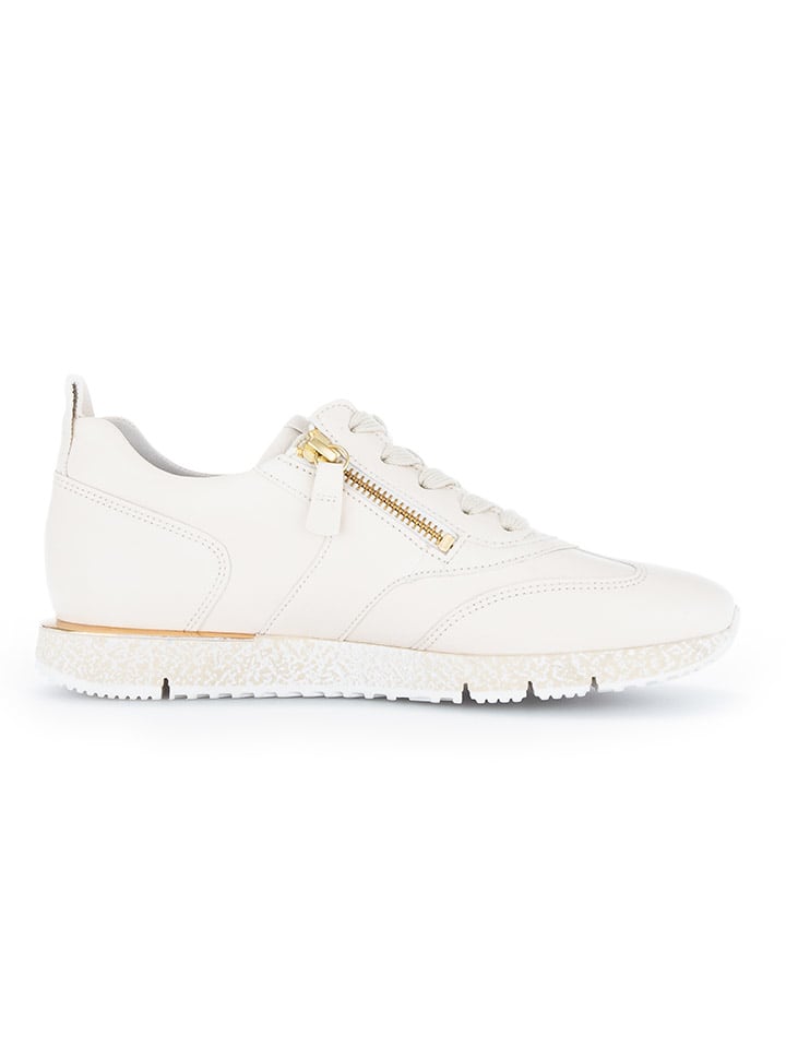 Leder-Sneakers in Creme