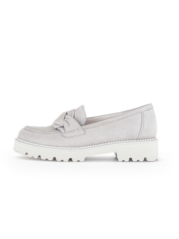 Leder-Slipper in Grau