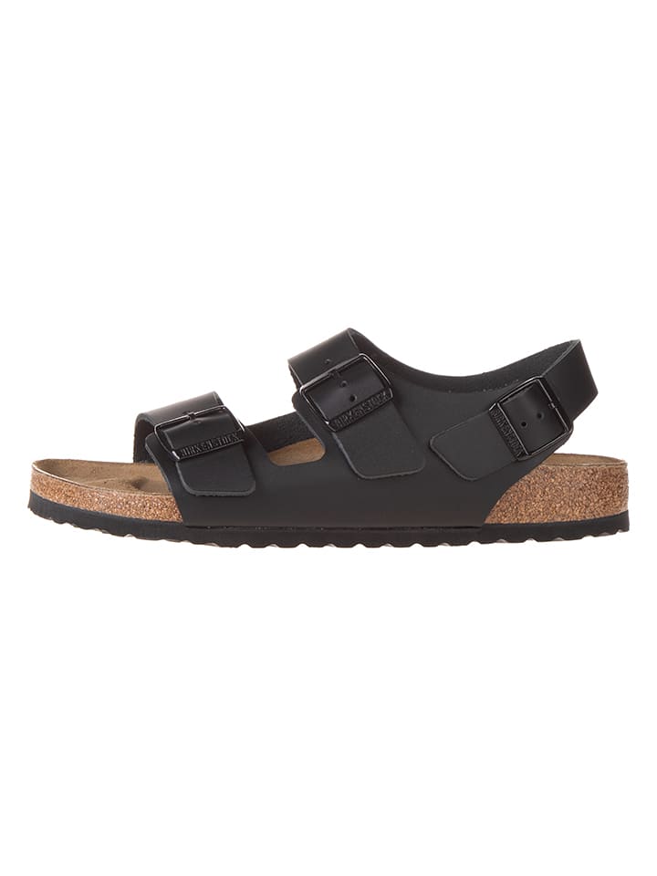 Leder-Sandalen "Milano" in Schwarz