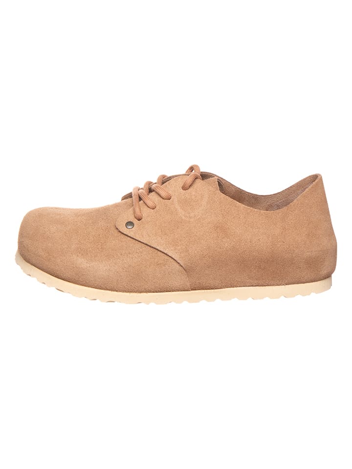 Birkenstock Leder Schnurschuhe Maine in Beige Weite S gunstig kaufen limango