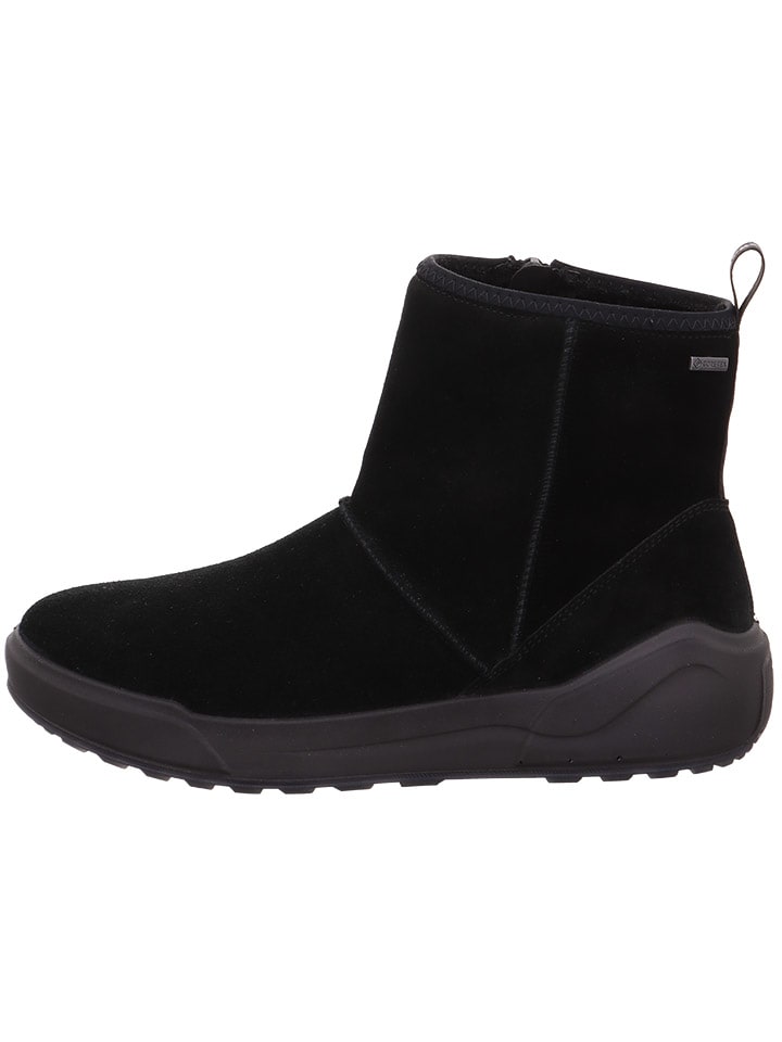 Leder-Boots "Cosy" in Schwarz