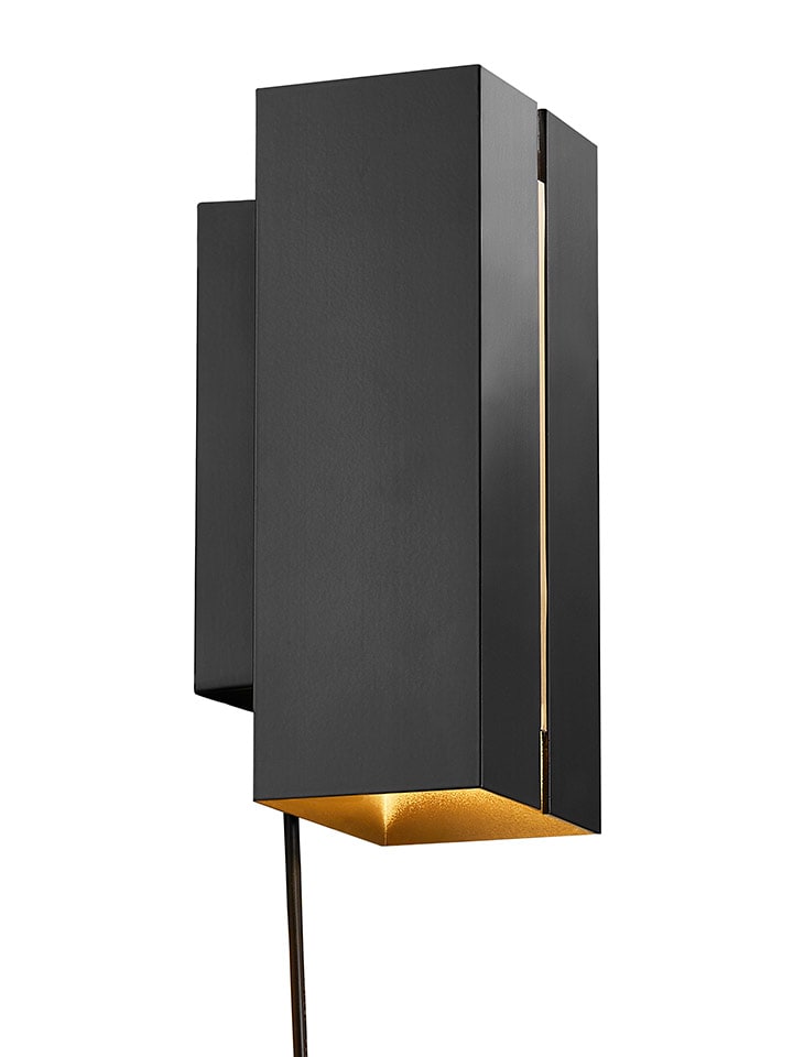 Ledwandlamp "Curtiz" zwart - (H)18 cm